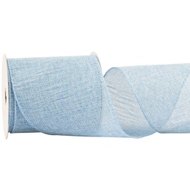 Fondersy 9-Meter Lt. Blue Burlap Ribbon Wired Burlap Ribbon - 100mm Width for Gift Wrapping, Floral Arrangements, Wreath Making, and Christmas Decor