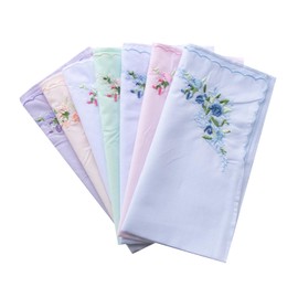 La closure Vintage Floral Cotton Embroidered Ladies Handkerchiefs 9PCS