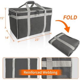 D&ONEHOS XXXL Insulated Food Delivery Bag with Side Handles, Insulated Grocery Bag for HOT/COLD Food Reusable Fit for Uber Eats, Doordash (23”x14”x15”)