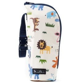 B2103500 Baby Bottle Case, Thin, Baby Bottle Pouch, Outing, Made in Japan, Animal March across Savannah (Scare Area/Production)