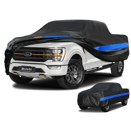 Molebt Molebt Pickup Truck Cover Waterproof All Weather, Full Exterior Truck Car Covers Snow Sun Protection, Fit Toyota Tacoma/Tundra, Chevy Silverado, GMC Sierra, Dodge RAM 1500 ect (up to 230 inch)