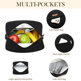 Generic HOPROSE Lunch Bags for Women Men Adults, Insulated Leakproof Lunch Box Large Capacity Lunch Tote Bag, Reusable Cooler Lunch Container for Work/Picnic/Camping (Black), #1801