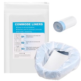 Commode Liners with Absorbent Pads Disposable Bedside Commode Liners for Portable Toilet, Adult Commode Chair Bucket & Porta Potty, Camping Toilet Bags (20Liners+20Pads)