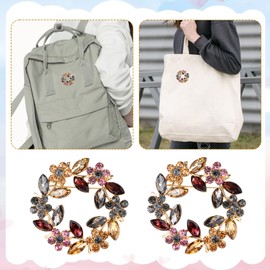 2Pcs Vintage Brooch,Flower Brooches for Women,Elegant Wreath Brooch Pin Rhinestone Crystal Hair Clips Pearl Flower Brooches Pins Rose Floral Lapel Pin for Women Girls Coats Wedding Shawls Parties Prom