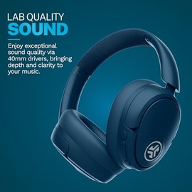 JLab JBuds Lux ANC, auriculares sobre la oreja, cancelación activa de ruido, Bluetooth, edición limitada, azul marino