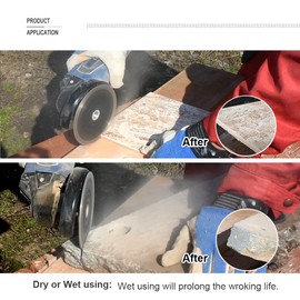 SHDIATOOL Diamond Turbo Blade Dia 5 Inch with Slant Protection Teeth Cutting Granite Marble Concrete Brick with 5/8-11 Thread