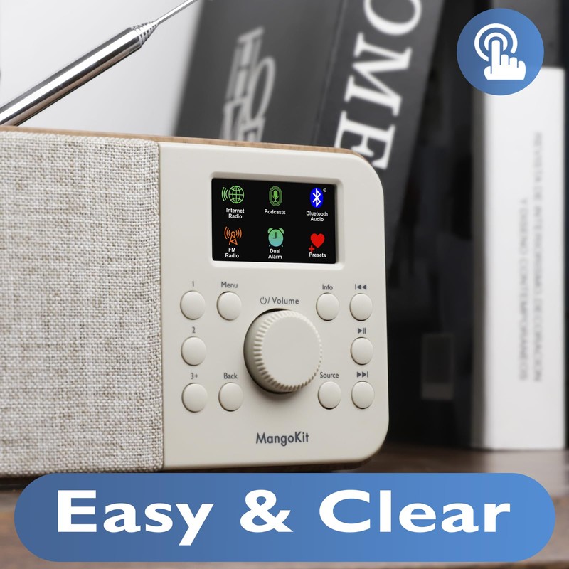 MangoKit SR-L WiFi Internet Radio, Podcast Player, Bluetooth Speaker,150 Presets,