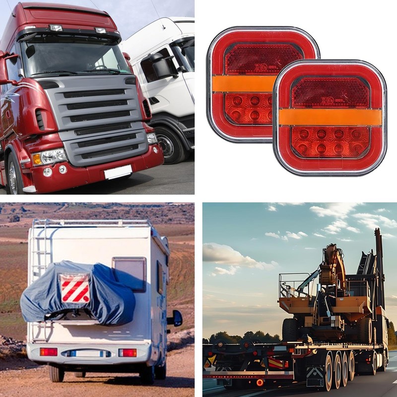 Trailer Tail Light,Truck Rear Lamp - Multifunctional Wireless Brake Tail