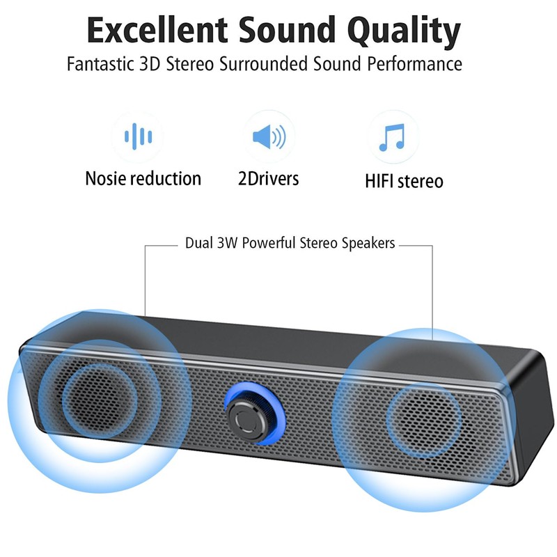 FAYAZ USB Computer Speakers, 40W Computer Soundbar for PC,Desktop Laptop,USB
