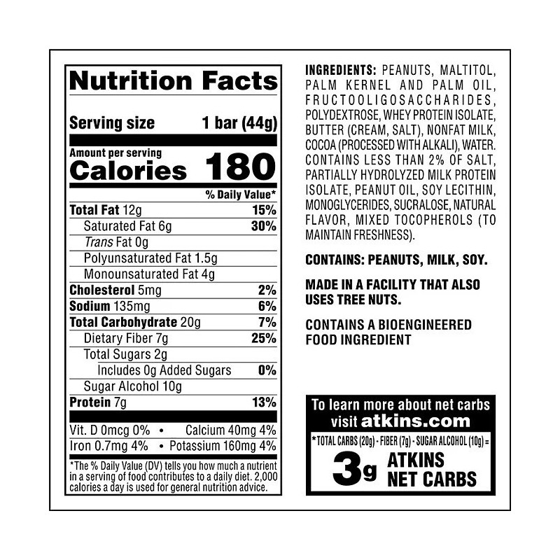 Atkins Anytime Snacks, Snack Bar, Caramel Chocolate Nut Roll, 18