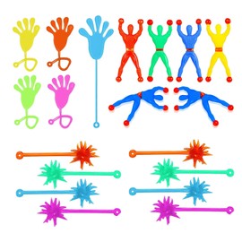 BUPOGAKE Sticky Hands 45PCS Gossip Hand Party Set, Colorful & Fun, Perfect for Christmas, Birthday Gifts, House Parties, Made with Elastic, Durable, and Reusable Material!
