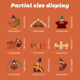Thanksgiving Window Clings Decorations, 143 Pieces Fall Decals, 10 Double-Sided Sheets, 7.87x11.81 inches