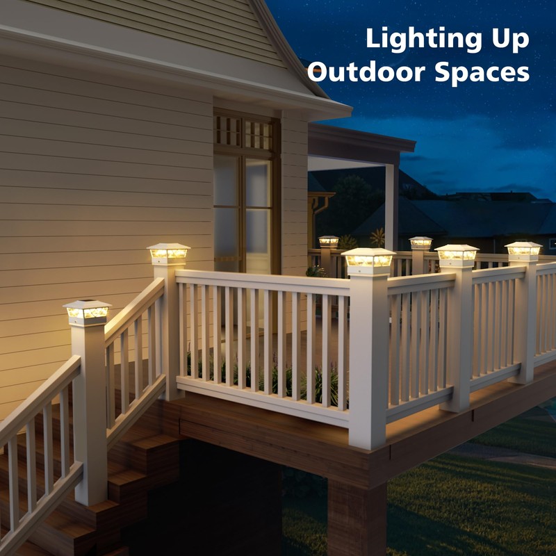 NIORSUN Solar Post Lights Outdoor 12 Pack, 2 Modes LED,