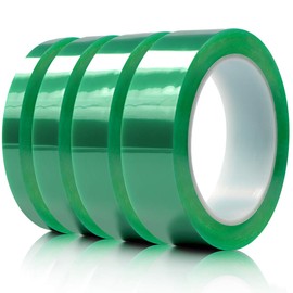 CCHUIXI High Temperature Powder Coating Tape, Green PET Masking Tape, Ideal to Painting, Electronic Plastic Spray Paint, Anodizing Applications (Lv-1/4",1/2",3/4",1"-4)