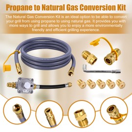 Saree Propane to Natural Gas Conversion Kit for Nexgrill Grills, 10FT 1/2'' Natural Gas Hose and Regulator, Convert Propane to Natural Gas,Natural Gas Conversion Kit for Grills