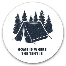 Vinyl Stickers (Set of 2) 10cm - Camping Tent Forest Holiday Camp Decals for Laptops,Tablets,Luggage,Scrap Booking,Fridges, 14729