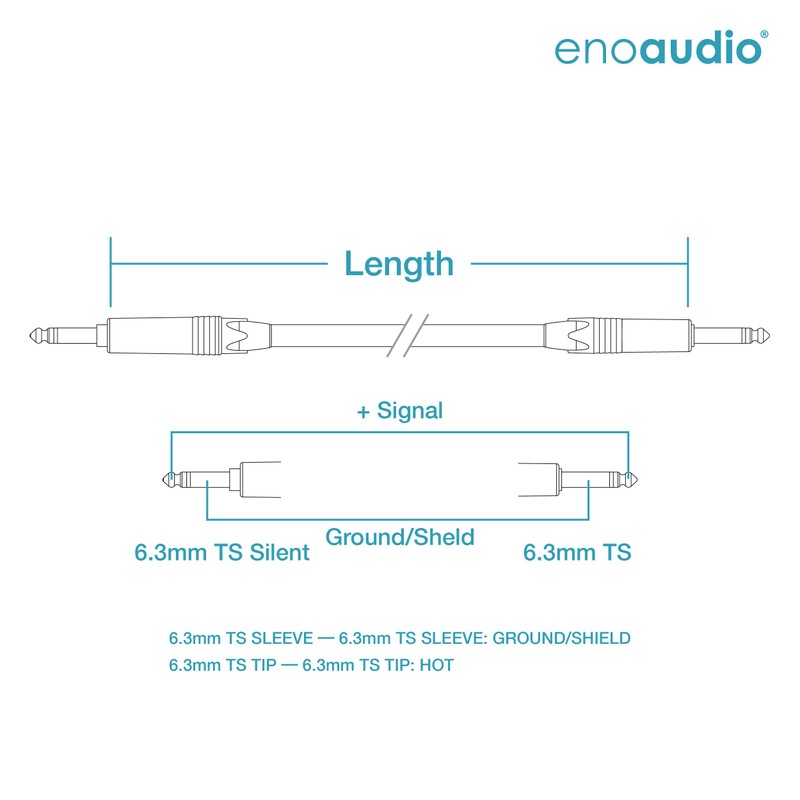 enoaudio Mogami 3368 Professional Guitar Bass Cable Instrument | Neutrik