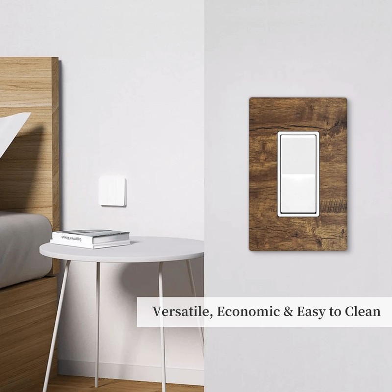 Rustic Farmhouse Decorative Light Switch Cover Plate 1 Gang Rocker