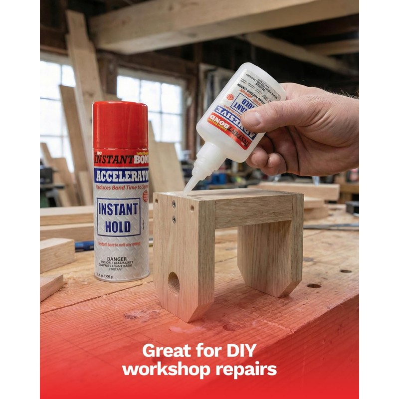 Instant Bond Super Fast Strongest Glue & Accelerator Small Kit