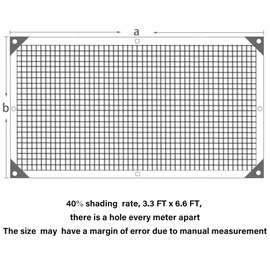 winemana 40% Black Shade Cloth, 3.3 x 6.6 FT Durable Mesh Tarp with Grommets, Resistant Garden Sun Shade Netting, Shading Antifreezing for Pergola, Greenhouse, Plants Growing, Chicken Coop