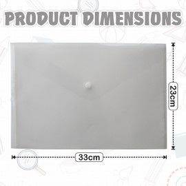 M1SS A4 Clear Document Folders Plastic Wallets Folder - 50 Pack 𝗕𝗨𝗟𝗞 𝗕𝗨𝗬 Popper Wallet with Button Closure (Random)