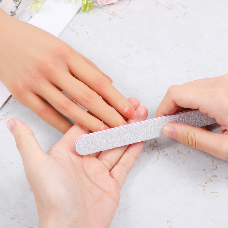200 Pcs Nail Files, 100/180 Grit Double Sided Emery Boards,