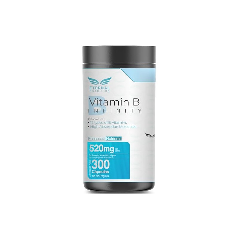 ETERNAL NUTRITION Infinity: Complejo B Elevado 11 Tipos (300 Cápsulas)