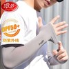 Langsha Men's Summer Ice Silk UV Protection Driving Riding Sleeves - Free Size Stretch/Black - Thumb Version 5ea