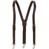 CTM Men's Coated Leather Buckle Strap Suspenders with Metal Swivel