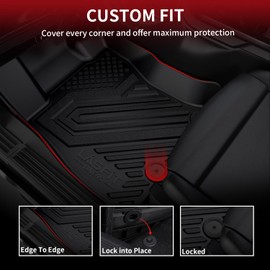 LASFIT Floor Mats & Cargo Mats for KIA Sportage 2022 2021 2020 2019 2018 2017, All Weather TPE Custom Fit Floor Liners for KIA Sportage 1st & 2nd Row Car Mats & Trunk Mats Full Set, Black