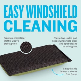 E-Cloth Windshield Haze Eraser, Auto Glass Cleaner, Car Windshield Cleaner, Cleaning Sponge for Windshields, Windows, Mirrors and Glass