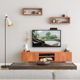 Metronic 451074 TV Shelf, Monitor Mount, Multimedia Boxes, Speakers, Black