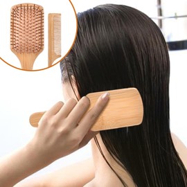 Natural Hair Brush Set | Paddle Detangler Comb - Detangler Brush for Smoothing, Straightening, Scalp Massage, Untangle Thick and Curly Hair Brush