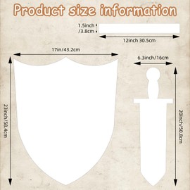 Sayglossy 24 Pcs DIY Cardboard Shield Kit and Swords for Kids 17 x 23 '' Cardboard Shields 12 Set Knight Crafts for Kids School Party Home Activities