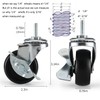2 inch,Casters Set of 4,Caster Wheels 1/4 inch Threaded Stem,Wheels