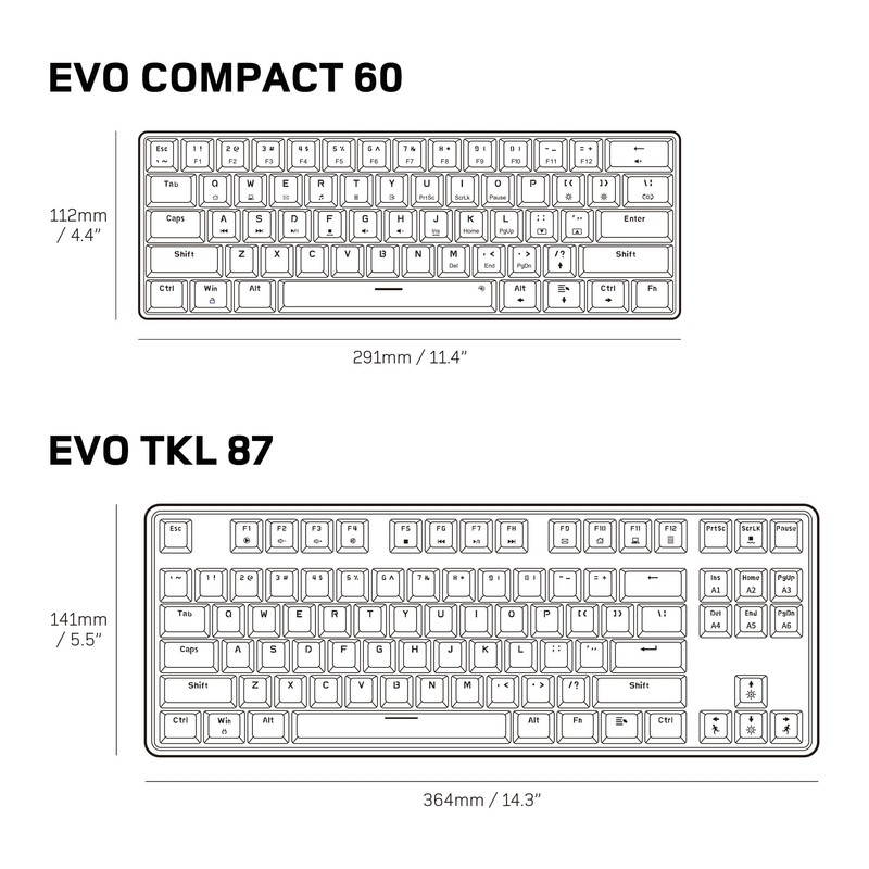 BASEKAMP EVO Compact 61 Mechanical Gaming Keyboard - Rainbow Lighting