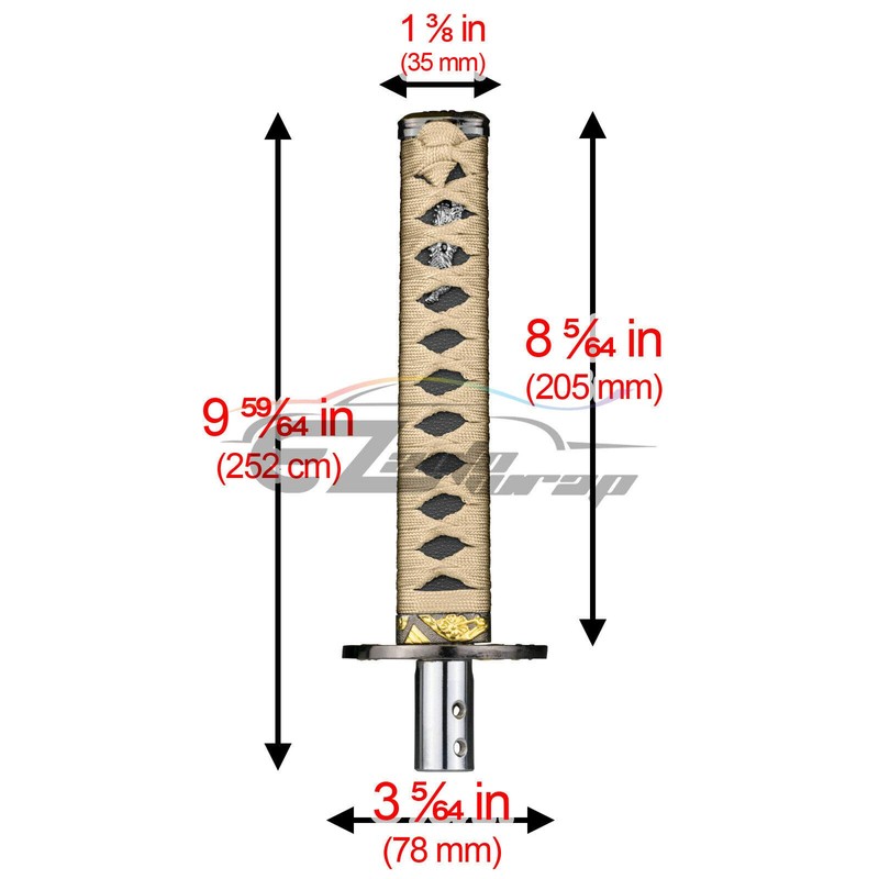 EZAUTO WRAP 20cm Gold Black Shift Knob Samurai Sword Alloy