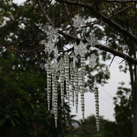 ToBeIT 10 Pieces Snowflake and 10 Pieces Icicle Christmas Tree Pendants Christmas Decoration