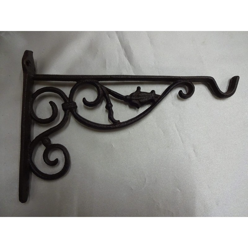 Wall Mount Cast Iron Flower Hanging Basket Hook Console Shelf