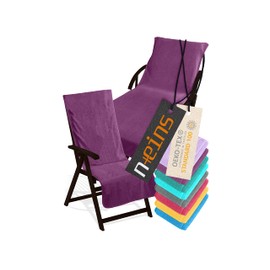 npluseins Protective Cover for Garden Lounger or Garden Chair Terry Cloth 60 x 130 cm Berry 1593.2317