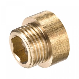 sourcing map Brass Extension Pipe Fitting 10mm G1/2 Female to G1/2 Male Thread Reducer Coupling Adapter Connector