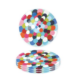 French Bull Plates - 4 Piece Set - 9 inch Melamine Salad Plates Set of 4 - Melamine Dinnerware for Indoor and Outdoor - Bindi