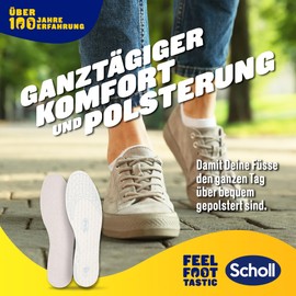 Scholl Breathable Insoles for All-Day Cushioning & Comfort - with Airflow Latex Foam that Supports Breathing of the Feet, Soft Foam Layer, Tailored Shoe Insoles, 36-46, 1 Pair