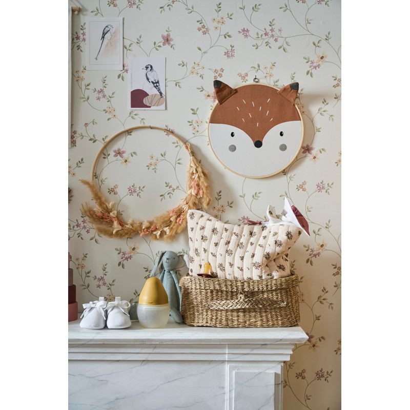 VERTBAUDET Children's Wash Bag Made of Muslin White Floral