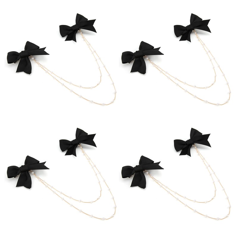4Pcs Bow Hairpins Metal Snaps Barrettes Hair Clips Accessories with