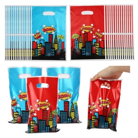 30pcs Spider Gift Bags, 10x6.5in Blue & Red Cartoon Animation Goodie Bags for Kids Birthday Candy Treats & Party Favour