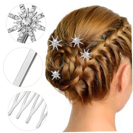 NOLITOY 8pcs Silver Hair Clip Decorative Hair Pins Guest Star Hairpins Fancy Sparkly Hair Accessories Weddings Bobby Rhinestone Stars Hair Clips Rhinestone Hair Accessories Rhinestones