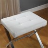 Pemberly Row Modern/Contemporary Vanity Bench White/Chrome