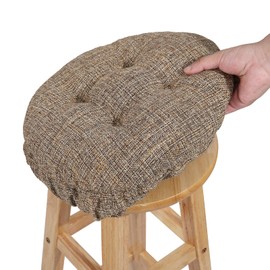 SINOSSO Modern Bar Stool Cushion Dia.13, Fashion Interweaving Design Anti-Skid Silicone Round Stool Seat Cushion Cover Padded (Light Brown, M,1)