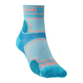 Bridgedale TRAIL RUN Ultralight T2 Coolmax Sport 3/4 Crew-Women's- Small-Blue